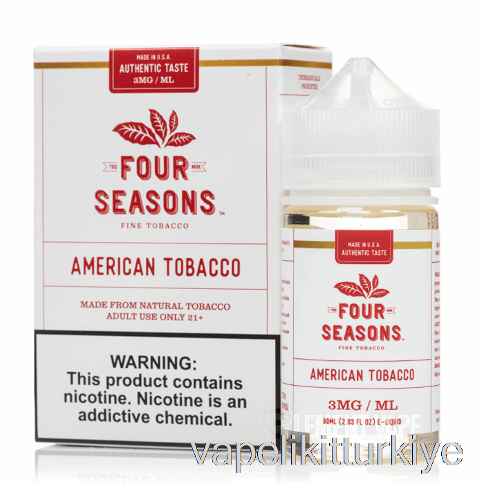 Vape Türkiye Amerikan Tütünü - Dört Mevsim - 60ml 18mg